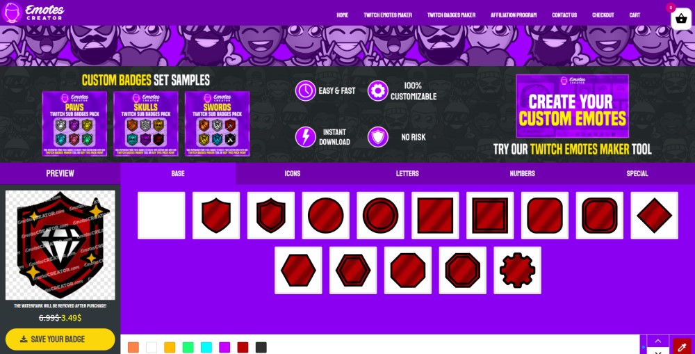 Create professional twitch badges by Icyk1d