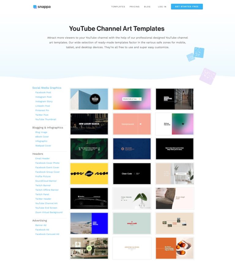 Snappa Channel Art Maker Easily Make A YouTube Banner Design Hub