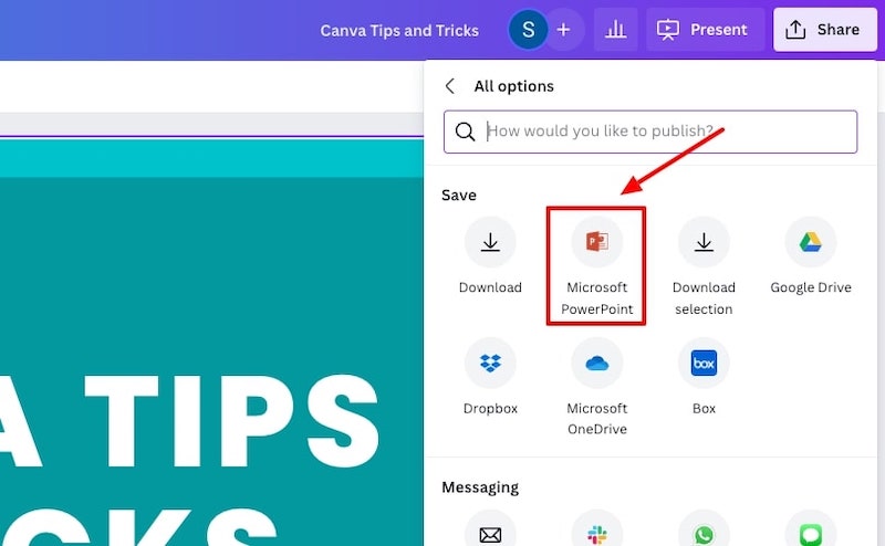 save canva presentation as powerpoint