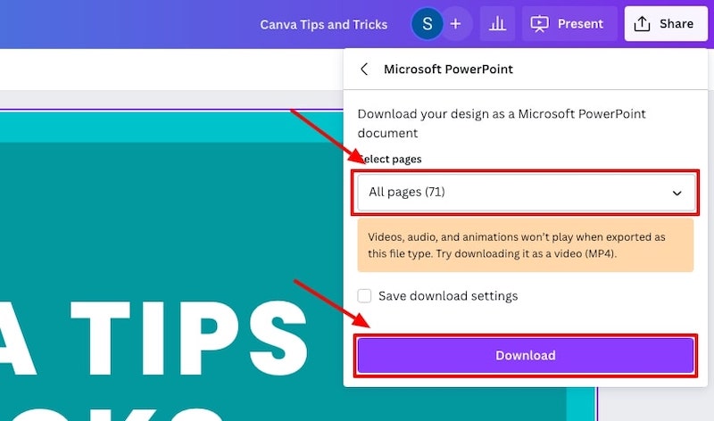 how to upload a powerpoint presentation to canva