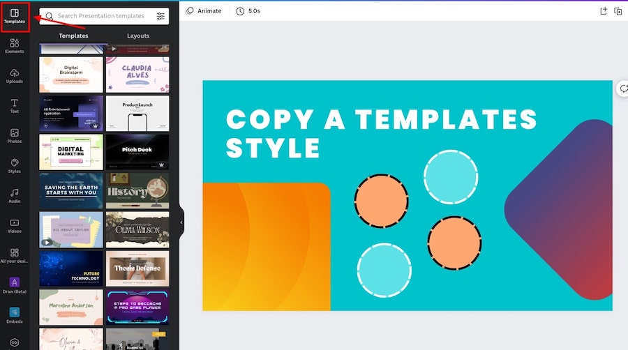 canva presentation layouts