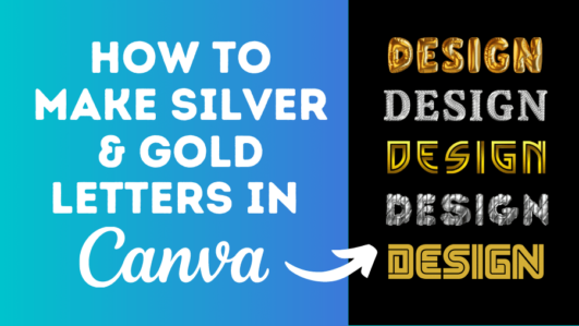 how to make text look silver in canva